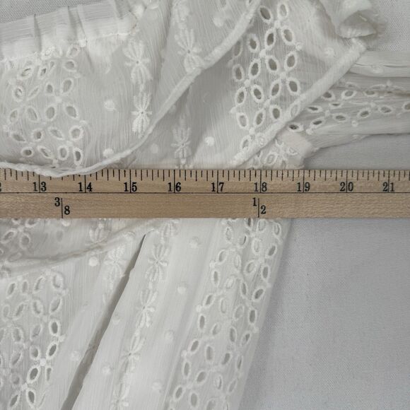 Express Romper Womens Large White Eyelet Ruffle Coquette Cottagecore Soft Girl - Picture 12 of 15